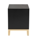 Baxton Studio Donald Modern Glam and Luxe Black Finished Wood and Gold Metal 2-Drawer End Table - JY21B012-Black/Gold-ET