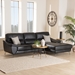 Baxton Studio Townsend Modern Black Full Leather Sectional Sofa with Right Facing Chaise - LSG6001L-Sectional-Full Leather-Black-Dakota 06