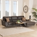 Baxton Studio Townsend Modern Brown Full Leather Sectional Sofa with Right Facing Chaise - LSG6001L-Sectional-Full Leather-Brown-Dakota 05