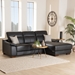 Baxton Studio Reverie Modern Black Full  Leather Sectional Sofa with Right Facing Chaise - LSG6002L-Sectional-Full Leather-Black-Dakota 06