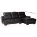 Baxton Studio Reverie Modern Black Full  Leather Sectional Sofa with Right Facing Chaise - LSG6002L-Sectional-Full Leather-Black-Dakota 06