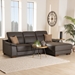 Baxton Studio Reverie Modern Brown Full  Leather Sectional Sofa with Right Facing Chaise - LSG6002L-Sectional-Full Leather-Brown-Dakota 05