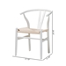 Baxton Studio Paxton Modern White Finished Wood 2-Piece Dining Chair Set - Y-A-W-White/Rope-Wishbone-Chair