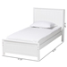 Baxton Studio Neves Classic and Traditional White Finished Wood Twin Size Platform Bed - Neves-White-Twin