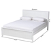 Baxton Studio Neves Classic and Traditional White Finished Wood Queen Size Platform Bed - Neves-White-Queen