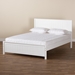 Baxton Studio Neves Classic and Traditional White Finished Wood Queen Size Platform Bed - Neves-White-Queen