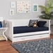 Baxton Studio Viva Classic and Traditional White Finished Wood Full Size Daybed with Roll-Out Trundle - Viva-White-Daybed-Full with Trundle