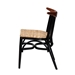 Baxton Studio Parthenia Mid-Century Modern Two-Tone Black and Walnut Brown Finished Mahogany Wood and Natural Rattan Dining Chair - Promedane-Black Rattan-DC