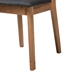 Baxton Studio Denmark Mid-Century Modern Dark Grey Fabric and French Oak Brown Finished Rubberwood 2-Piece Dining Chair Set - Denmark-French Oak-5PC Dining Set