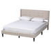 Baxton Studio Casol Mid-Century Modern Transitional Beige Fabric Upholstered Full Size Platform Bed