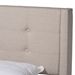 Baxton Studio Casol Mid-Century Modern Transitional Beige Fabric Upholstered Full Size Platform Bed - CF 9272-C-Vele-C-Beige-Full