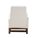 Baxton Studio Yashiya Mid-Century Modern Off-White Boucle Upholstered and Walnut Brown Finished Wood 2-Piece Rocking Chair and Ottoman Set - BBT5199-Cream/Walnut Set