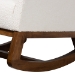 Baxton Studio Yashiya Mid-Century Modern Off-White Boucle Upholstered and Walnut Brown Finished Wood 2-Piece Rocking Chair and Ottoman Set - BBT5199-Cream/Walnut Set