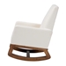 Baxton Studio Yashiya Mid-Century Modern Off-White Boucle Upholstered and Walnut Brown Finished Wood Rocking Chair - BBT5199-Cream/Walnut-RC