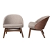 Baxton Studio Lovella Mid-Century Modern Grey Fabric and Walnut Brown Finished Wood 2-Piece Accent Chair Set - Lovella-Walnut-CC