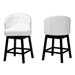 Baxton Studio Theron Mid-Century Transitional White Faux Leather and Espresso Brown Finished Wood 2-Piece Swivel Counter Stool Set - BBT5210C-White/Dark Brown-CS