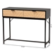 Baxton Studio Jacinth Modern Industrial Two-Tone Black and Natural Brown Finished Wood and Black Metal 2-Drawer Console Table - LC21020901-Wood/Metal-Console Table