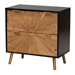 Baxton Studio Richardson Mid-Century Transitional Two-Tone Black and Natural Brown Finished Wood 2-Drawer Storage Cabinet