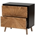 Baxton Studio Richardson Mid-Century Transitional Two-Tone Black and Natural Brown Finished Wood 2-Drawer Storage Cabinet - LCF20144-2DW-Cabinet