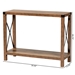 Baxton Studio Rumi Modern Farmhouse Natural Brown Finished Wood and Black Metal Console Table - LCF20330-Wood-Console Table