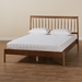Baxton Studio Agatis Mid-Century Modern Walnut Brown Finished Wood Queen Size Bed - MG0097-Agatis Walnut-Queen