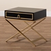Baxton Studio Lilibet Modern Glam and Luxe Black Finished Wood and Gold Metal 1-Drawer End Table - JY21B018-Black/Gold-ET