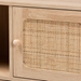 Baxton Studio Elsbeth Mid-Century Modern Light Brown Finished Wood and Natural Rattan 3-Door Sideboard - LC22040705-Rattan-Sideboard