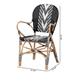 Baxton Studio Wallis Modern French Two-Tone Black and White Weaving and Natural Rattan Indoor Dining Chair - BC010-W3-Rattan-DC Arm