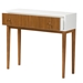 bali & pari Odile Mid-Century Modern Two-Tone Natural Brown and White Bayur Wood 1-Drawer Console Table - OND6-Console