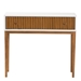 bali & pari Odile Mid-Century Modern Two-Tone Natural Brown and White Bayur Wood 1-Drawer Console Table - OND6-Console