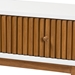 Baxton Studio Odile Mid-Century Modern Two-Tone Natural Brown and White Bayur Wood 1-Drawer Console Table - OND6-Console