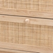 Baxton Studio Elsbeth Japandi Oak Brown Finished Wood and Natural Rattan 3-Drawer Storage Cabinet - LC22040703-Rattan-3DW Cabinet