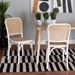Baxton Studio Neah Japandi White Wood and Natural Rattan 2-Piece Dining Chair Set - B29-White-Beechwood/Rattan-DC