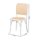 Baxton Studio Neah Japandi White Wood and Natural Rattan 2-Piece Dining Chair Set - B29-White-Beechwood/Rattan-DC
