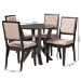 Baxton Studio Kai Modern Sand Fabric and Dark Brown Finished Wood 5-Piece Dining Set - Kai-Sand/Dark Brown-5PC Dining Set