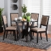 Baxton Studio Kai Modern Sand Fabric and Dark Brown Finished Wood 5-Piece Dining Set - Kai-Sand/Dark Brown-5PC Dining Set