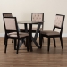 Baxton Studio Kai Modern Sand Fabric and Dark Brown Finished Wood 5-Piece Dining Set - Kai-Sand/Dark Brown-5PC Dining Set