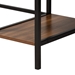 Baxton Studio Lydia Modern Walnut Brown Finished Wood and Black Metal L-Shaped Corner Desk with Shelves - LCF20351-Desk