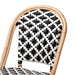 Baxton Studio Ambre Modern French Black and White Weaving Natural Rattan 2-Piece Bistro Chair Set - BC003-Rattan-DC