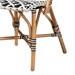 Baxton Studio Ambre Modern French Black and White Weaving Natural Rattan 2-Piece Bistro Chair Set - BC003-Rattan-DC