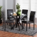 Baxton Studio Asli Modern Espresso Brown Faux Leather and Wood 5-Piece Dining Set - Asli-Dark Brown-5PC Dining Set