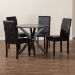 Baxton Studio Asli Modern Espresso Brown Faux Leather and Wood 5-Piece Dining Set - Asli-Dark Brown-5PC Dining Set