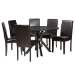 Baxton Studio Asli Modern Espresso Brown Faux Leather and Wood 7-Piece Dining Set