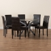 Baxton Studio Asli Modern Espresso Brown Faux Leather and Wood 7-Piece Dining Set - Pinar-Dark Brown-7PC Dining Set