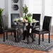 Baxton Studio Rosi Modern Espresso Brown Faux Leather and Wood 5-Piece Dining Set - Rosi-Dark Brown-5PC Dining Set