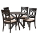 Baxton Studio Jessie Modern Sand Fabric and Dark Brown Finished Wood 5-Piece Dining Set
