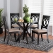Baxton Studio Jessie Modern Sand Fabric and Dark Brown Finished Wood 5-Piece Dining Set - Jessie-Sand/Dark Brown-5PC Dining Set