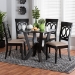 Baxton Studio Angie Modern Sand Fabric and Dark Brown Finished Wood 5-Piece Dining Set - Angie-Sand/Dark Brown-5PC Dining Set