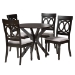 Baxton Studio Jessie Modern Grey Fabric and Dark Brown Finished Wood 5-Piece Dining Set