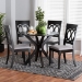 Baxton Studio Jessie Modern Grey Fabric and Dark Brown Finished Wood 5-Piece Dining Set - Jessie-Grey/Dark Brown-5PC Dining Set